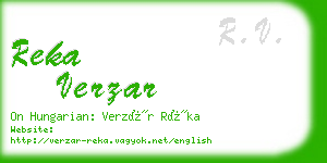 reka verzar business card